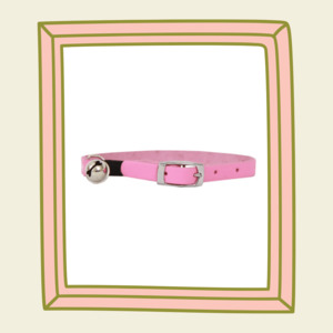 Cat: Leather Cat Collar - Pink