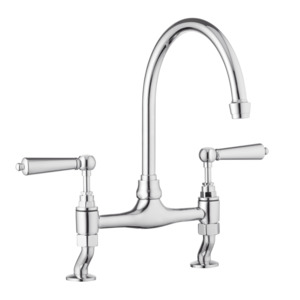 Traditional Kitchen Bridge Mixer Tap - Metal Levers - October Sale - Half Price !
