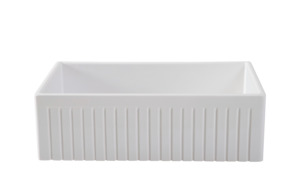 Large Single Bowl 838 mm Narrow Fluted Farmhouse Sink