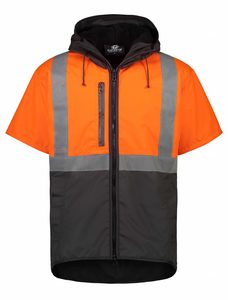 Products: Far South Dacre HiViz Oilskin Short Sleeve Vest With Hood