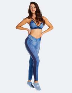 Scrunch Booty Blue Python Leggings