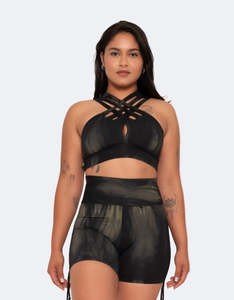 Black Ivy Tie-Dye Active Crop