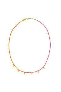 GOLD SISTER - TWIST OF FATE NECKLACE PINK & ORANGE