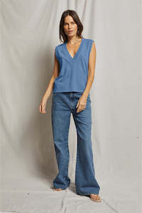 PERFECT WHITE TEE - MARGOT CAROLINA BLUE