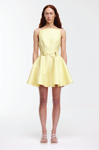 Acler: ACLER - PENNAR LEMON SORBET MINI DRESS