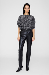 ANINE BING - MILES SWEATSHIRT GREY LEOPARD