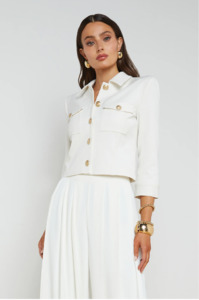 L 'AGENCE - KUMI CROPPED FITTED JACKET WHITE