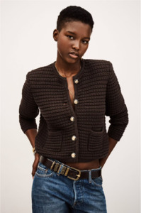 Ba Sh: BA&SH - GASPARD CHOCOLATE CARDIGAN