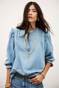 Ba Sh: BA&SH - LIO BLOUSE LIGHT BLUE