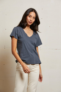 Shirts Tops: PERFECT WHITE TEE - HENDRIX BASIC V NECK NIGHT
