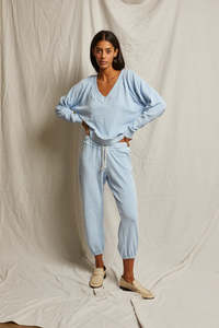 Pants: PERFECT WHITE TEE - TERRY JOGGER SKY BLUE