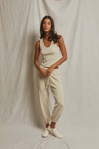PERFECT WHITE TEE - TERRY JOGGER OATMEAL