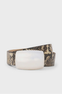 L 'AGENCE - MILOU GOLD DOMED DARK SNAKE EMBOSSED BELT