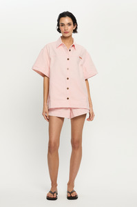 Kivari: KIVARI - MARLA DENIM SHIRT PINK