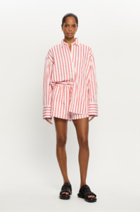 KIVARI - MADDIE SHIRT RED STRIPE