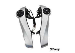 Silver steering wheel control buttons for Toyota Prius / Prius C / Aqua Car-styl&hellip;