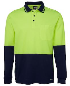 Clothing: JB's HV L/S COTTON BACK POLO