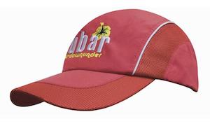 Headwear: Spring Woven Fabric Cap with Mesh to Side Panels and Peak