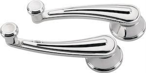 Interior: Billet Specialties Rail Interior Window Crank Handles - Polished (BS46528)