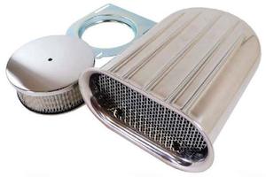 Air Scoops Plenums: RPC 5 Finned Small Aluminium Scoop (Polished) (RPCR5246)