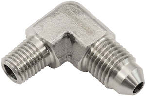 Aeroflow Stainless Steel 90° NPT Male to AN Fitting 1/16" NPT to Male -3AN (AF381-01)
