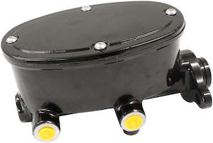 Brake: Aeroflow GM Tandem Brake Master Cylinder 1" Bore - Black Finish Cast Aluminium with Smooth Top Lid (AF300-160BLK)
