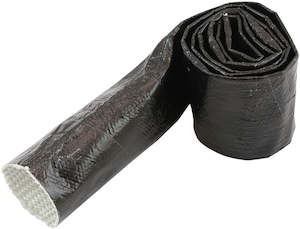 Cooling Insulation Air Conditioning: Aeroflow Aluminised Black Heat Sleeve - 1-1/8" to 1-1/2" I.D. and 3ft (1m) Length Withstands 500°F Direct Heat (AF91-5002BLK)