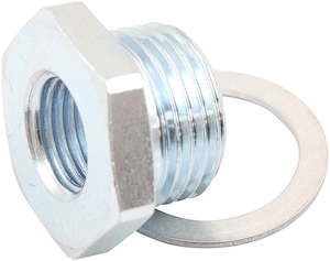 Electrical: Aeroflow O2 Sensor Reducer Bush - M18 x 1.5mm to M12 x 1.25mm Zinc Coated Steel (AF991-M18-M12)