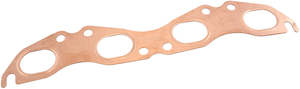 Exhaust: Aeroflow Nissan SR20 Copper Embossed Exhaust Gasket Suit Nissan SR20 with 2.050" x 1.58" Port Size (AF1854-2504)