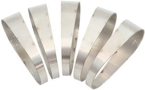 Aeroflow Stainless Steel 3" Oval Pie Cuts - Pack of 5 2-1/4" H x 3-1/2" W, 1/16"&hellip;