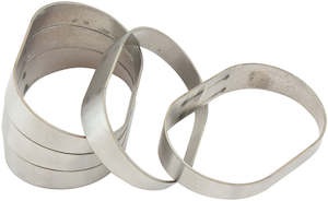 Aeroflow Stainless Steel 3" Oval Vertical Pie Cuts - Pack of 5 2-1/4" H x 3-1/2"&hellip;