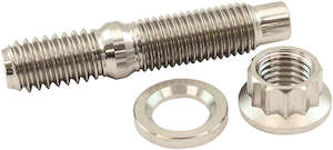 Fabrication Fasteners: Aeroflow 5/16" Titanium Stud, Nut and Washer Kit Sold as One Stud, One Flat Washer and One 12 Point Nut (AF55-3003)