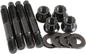 Fabrication Fasteners: Aeroflow Carburettor Stud Kit to Suit 1/2" Spacer, 2.225" (56mm) OAL - Black Finish 12 Point Head, 8740 Material, Sold as a Pack of 4 (AF37-1051)
