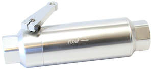 Fuel System: Aeroflow 60 Micron Pro Filter With Ball Valve - Silver... -12AN ORB Inlet/Outlet Ports, 5-1/2" x 2" (AF66-2051S)