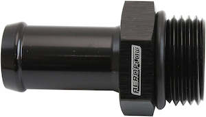 Hose Fittings: Aeroflow ORB to Barb Fitting - Black -10 ORB to 5/8" (15.9mm) Barb (AF414-10-10BLK)