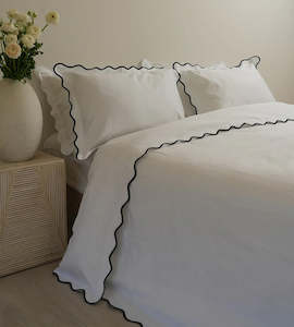 Cotton Bedding: Celine Duvet Set | Black