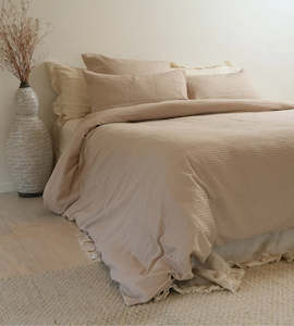 100% Cotton Waffle Duvet Set | Natural