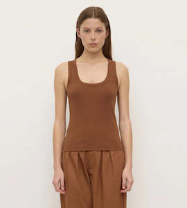 Tops: Assembly Label | Robyn Scoop Neck Rib Tank | Earth