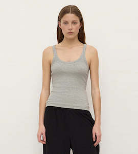 Tops: Assembly Label | Charlie Rib Tank | Grey Marle