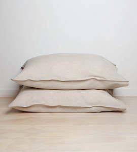 Bed Linen: Home Lab | 100% French Linen Pillowcase Pair | Natural Oat