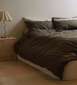 100% French Flax Linen Duvet Set | Deep Moss