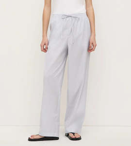 Clothing: Assembly Label | Cora Stripe Pant | White/Navy Stripe