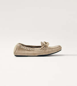 Shoes: Alohas | Calla Suede Stud Loafer | Beige