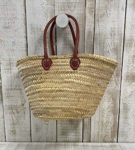 Baskets: French Market Basket with Deluxe Handle | Milanese Red