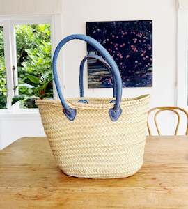 French Market Basket with Deluxe Handle | Amalfi Blue