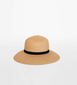 Sophie | So Shady Ribbon Hat | Natural with Black