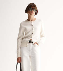 Elka Collective: Elka Collective I Saschia Knit Cardigan I White Marle