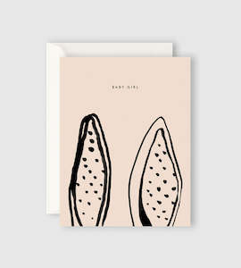 Father Rabbit Stationery | Baby Girl Ears Card
