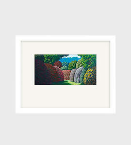 Karl Maughan: Karl Maughan | Whenua Tapu Hills Small Art Print | Framed | White