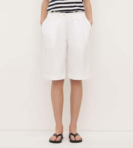 Shorts: Assembly Label | Ellen Cotton Twill Short | Vintage White